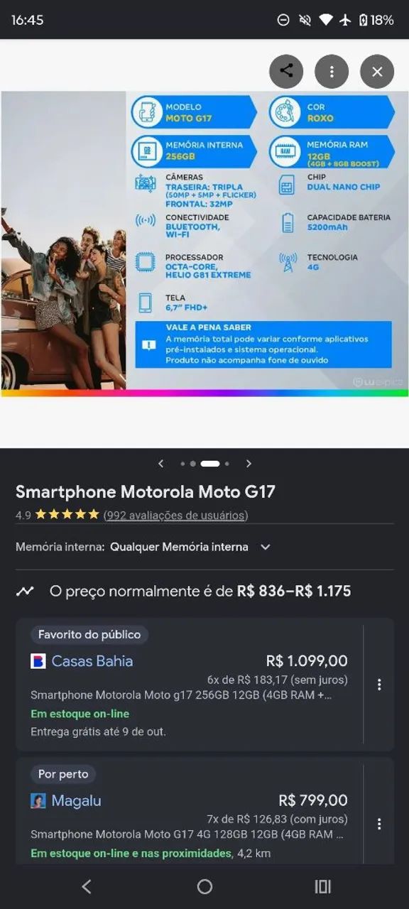Celular motog17 256gb 