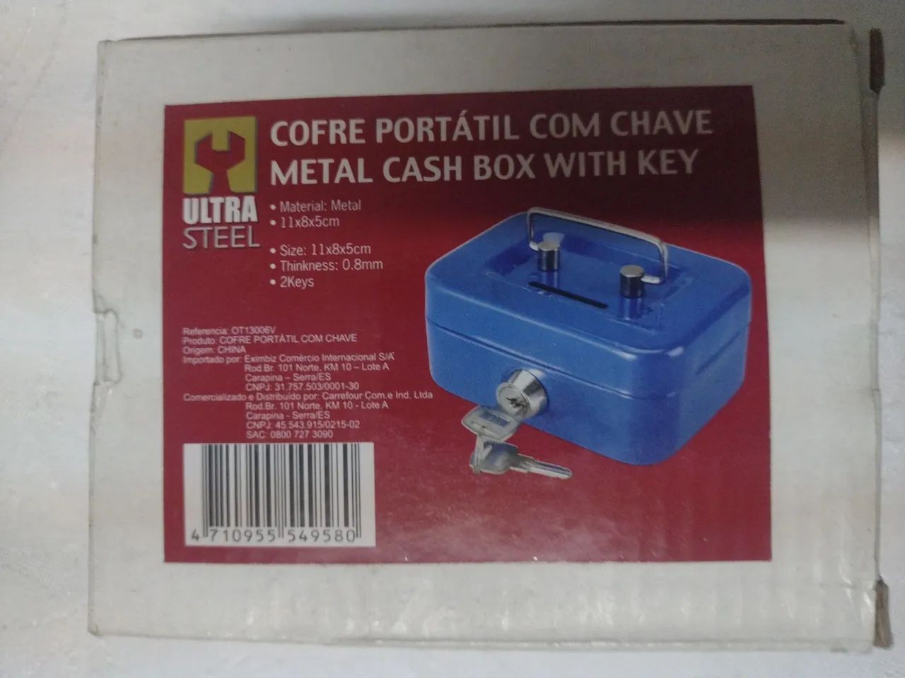 Cofre portátil com chave em metal com pintura especial  - Foto 5