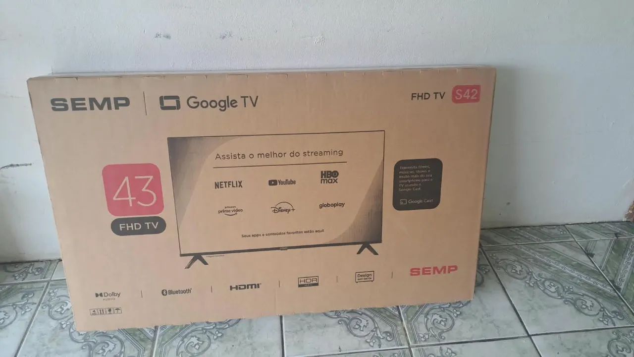 Tv nova na caixa