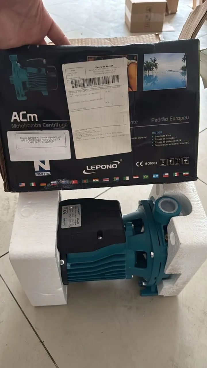 Motobomba Centrífuga LEPONO ACm75 1HP 220V ? Nova na Caixa - Foto 6