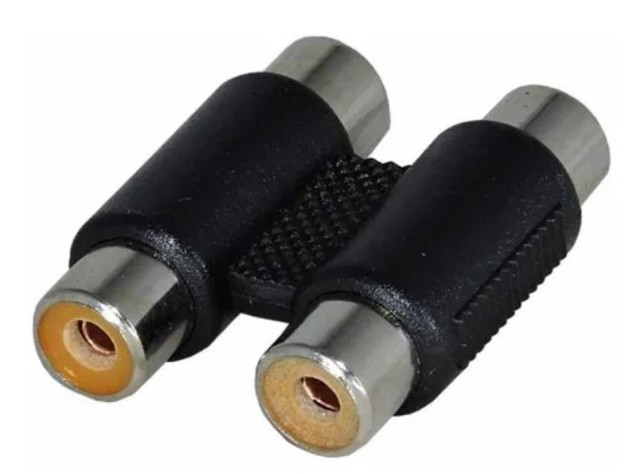 COD-CP523 Emenda Dupla Rca Conector Adaptador Av Cabo Áudio E Vídeo  