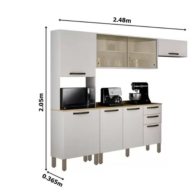 Cozinha Completa Valência Branco Até 12x - Foto 3