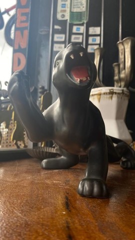 Antiga pantera negra de gesso  - Foto 4