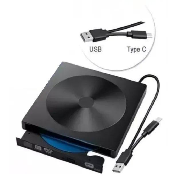 Gravador De Dvd Cd Externo Usb 3.0 Type C - Super Slim Ultra Portatil Novo - Foto 2