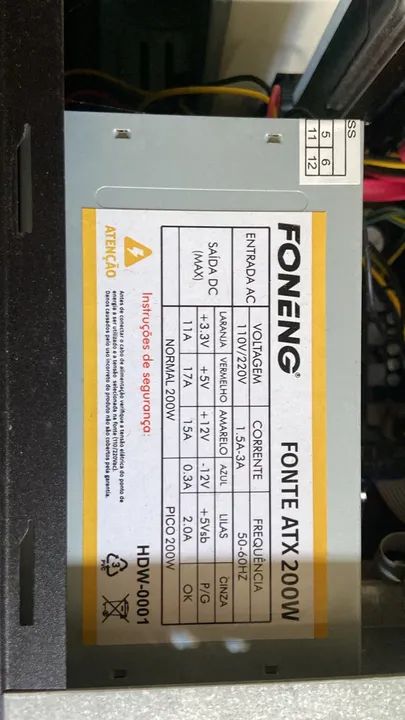 Fonte ATX 200W Foneng HDW-0001