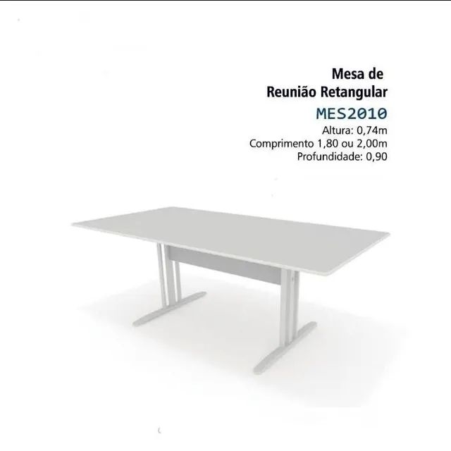 Mesa de reunião retangular escritório 