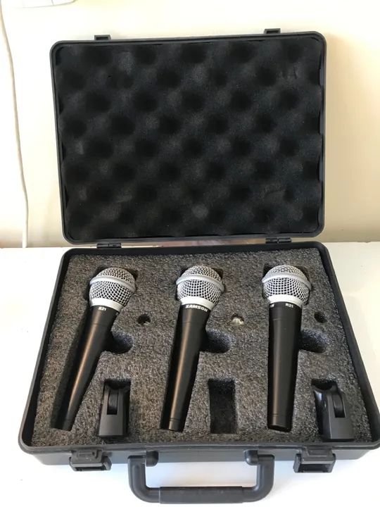 kit microfones Samson R21 e 3 pedestais - Foto 2
