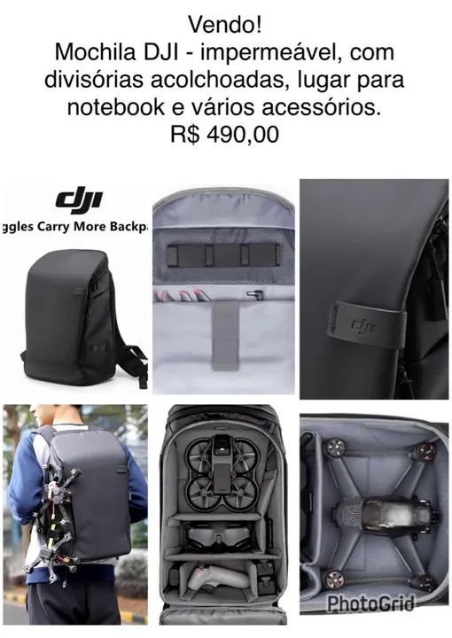 DJI Avata Backpack Mochila Preta Mavic 3 Case AIR 2S Drone Storage Bag