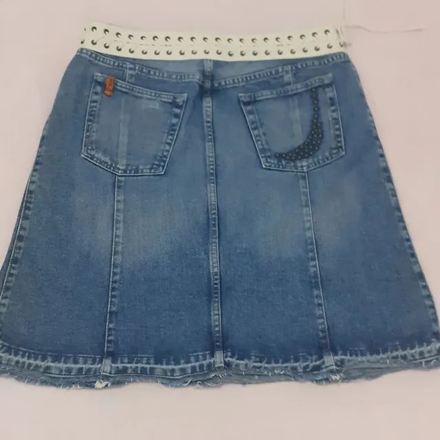 Saia Jeans Midi Marca Dopping Número 42 - Foto 2