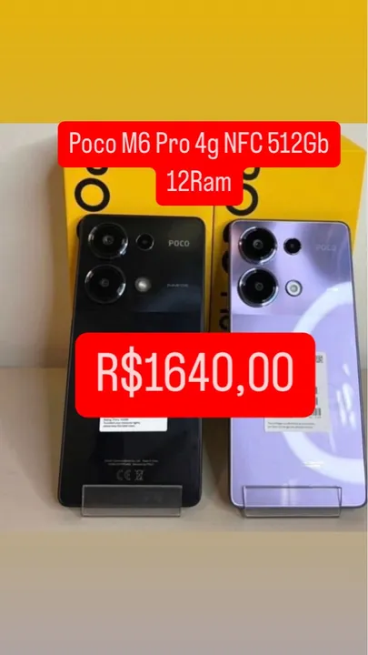 Poco M6 Pro 4g NFC 512Gb 12Ram Lacrado Entregamos Capinha e Película Garantia