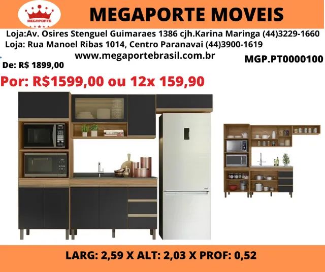 Cozinha Modulada Karen Pe As Com Portas E Gavetas Grandes Promo Es M Veis Centro