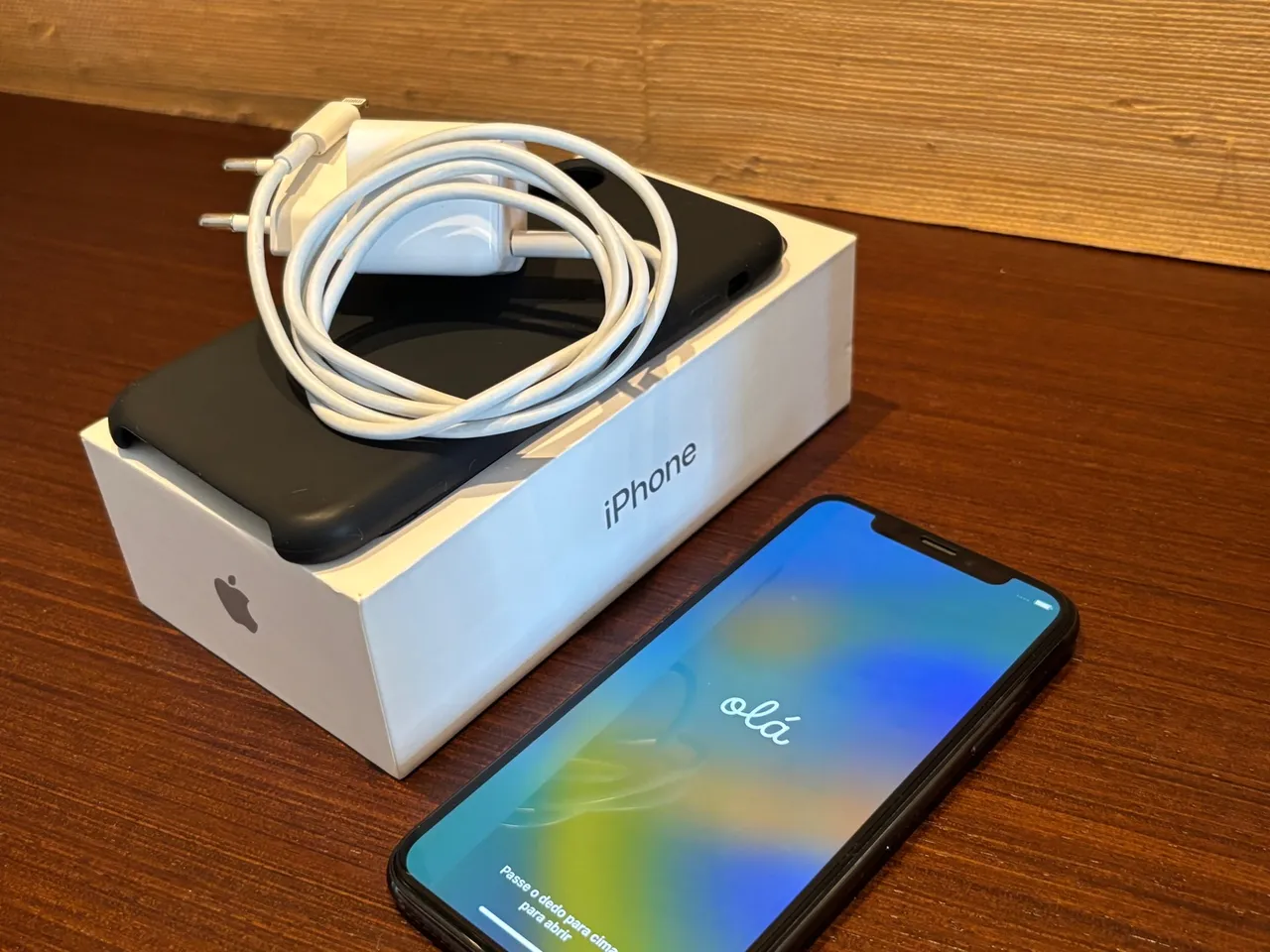 iPhone X preto, usado, 256 gb