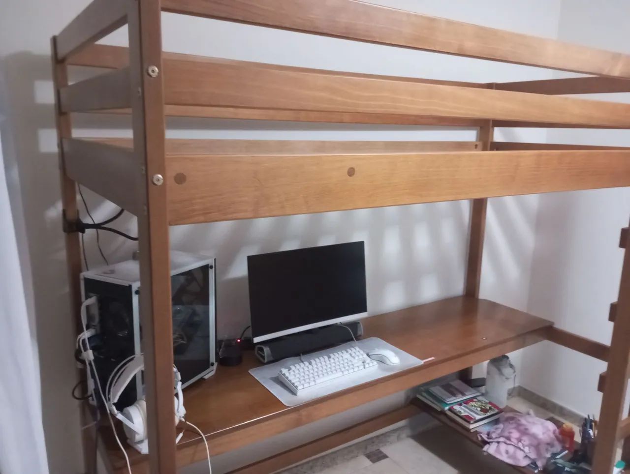 Beliche Cama escrivaninha-mesa - Madeira maciça 64352685487874123