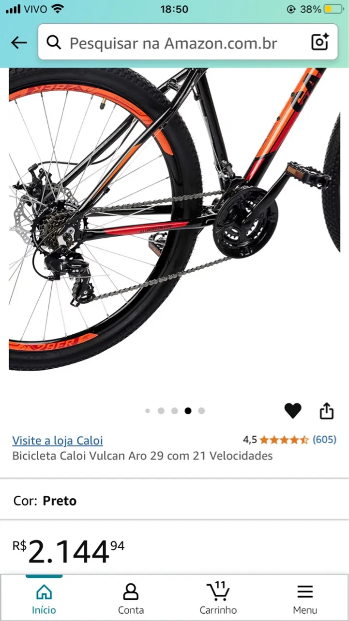 Bicicleta Caloi Vulcan Aro 29 com 21 Velocidades