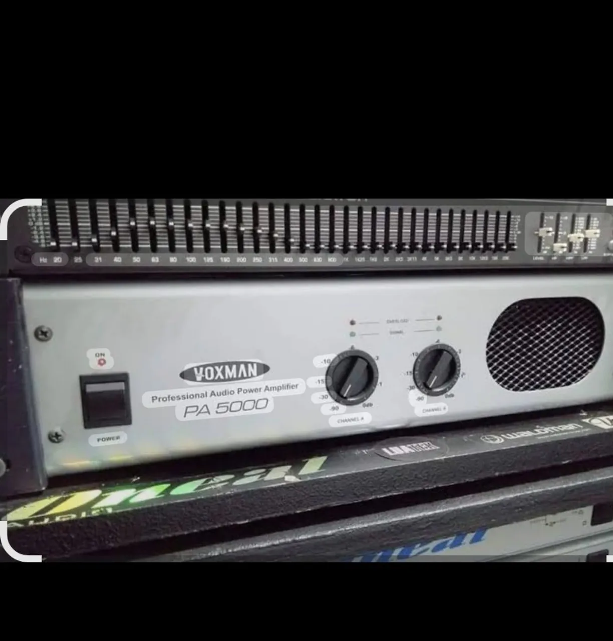 Amplificador Voxman PA 5000 Profission 2 Caixa com alto falante de 12 polegadas 2 tripé l