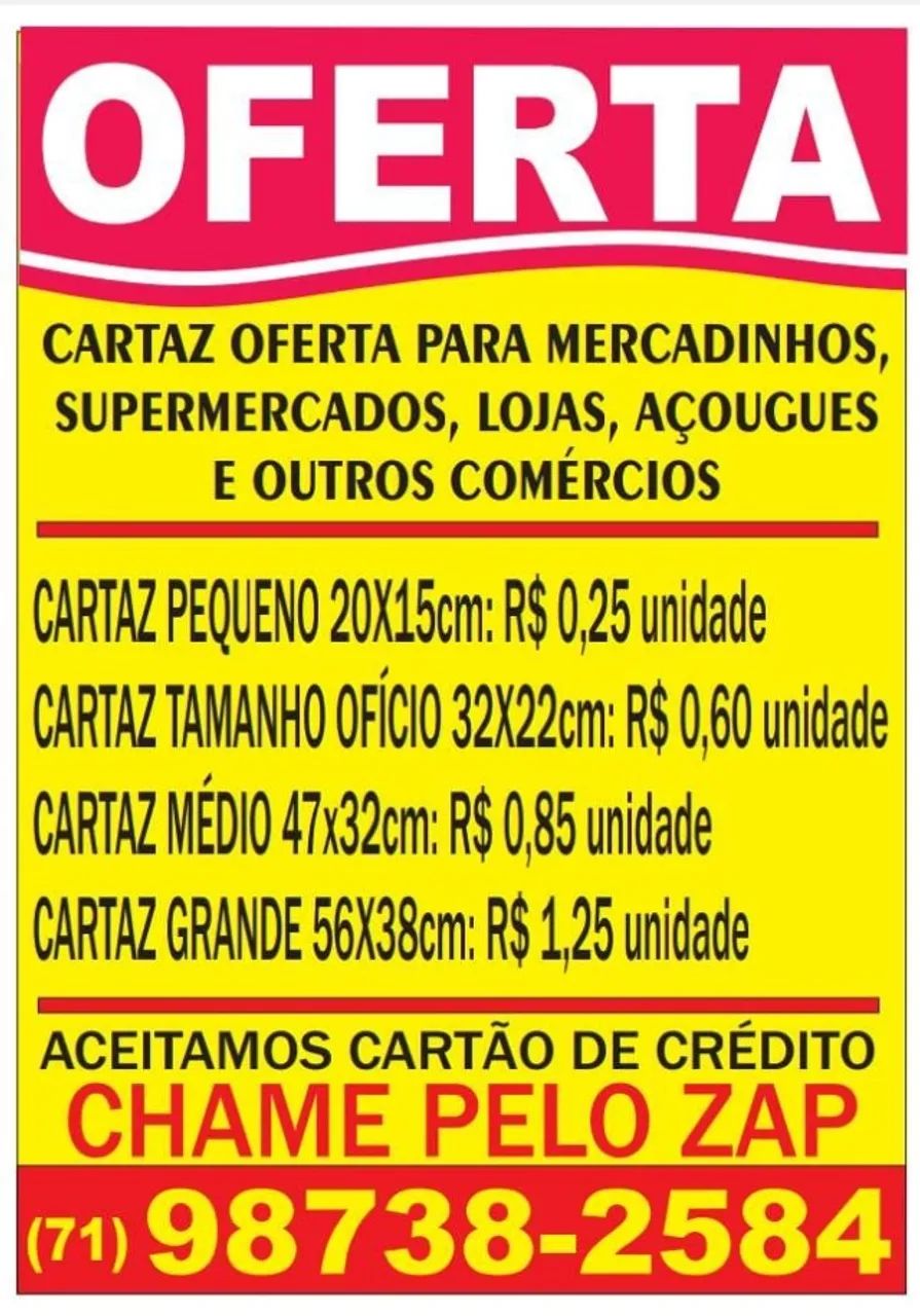 CARTAZ OFERTA AMARELO