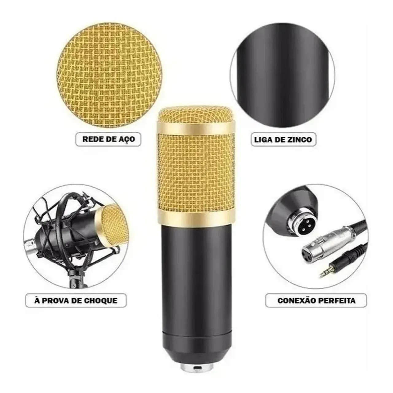 Microfone Condensador Studio Gravação Completo - Novo - Foto 4