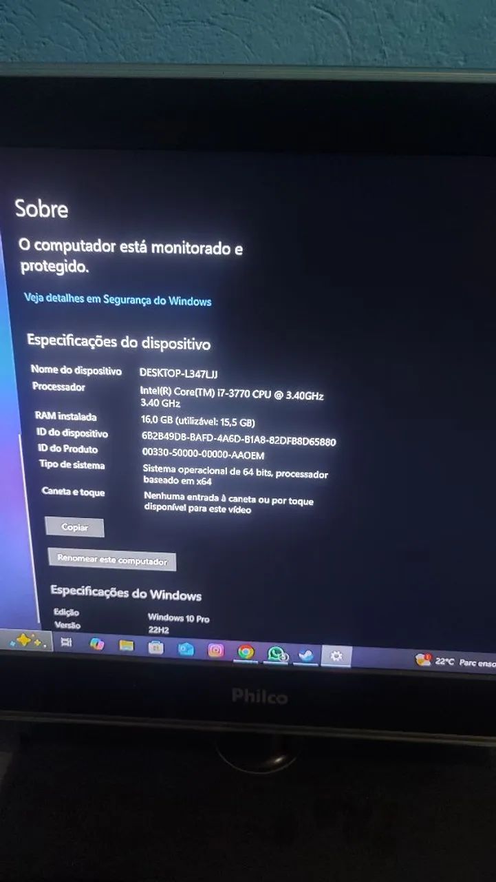 Computador Desktop Intel Core i7 3770 3.40GHz 16GB RAM
