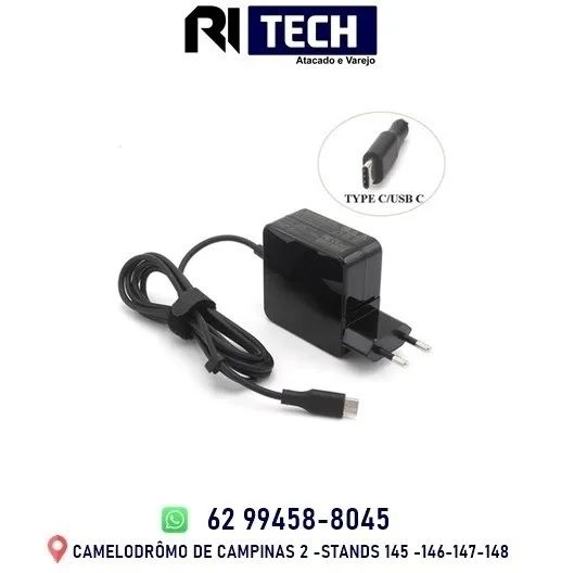 Fonte Carregador Para Notebook Tipo C 65w 20v 15v 12v 5v