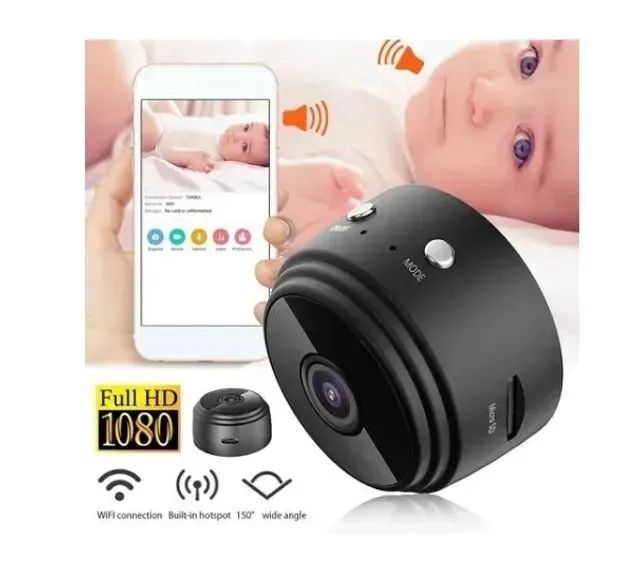 Mini Câmera Ip Espiã Wifi Monitoramento Magnética Com Suporte