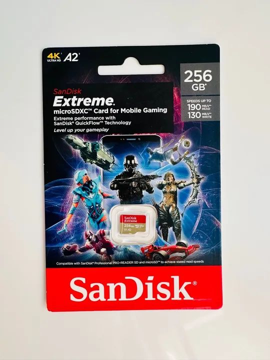 Cartão de Memória SanDisk Extreme microSDXC 256 gb
