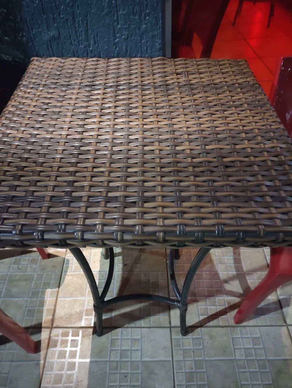Mesa trançada reforçada quadrada , estilo bistrô  - Foto 2