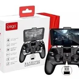 Controle Joystick Gamepad Sem Fio Ipega PG-9076 Preto - Controle 3 Em 1