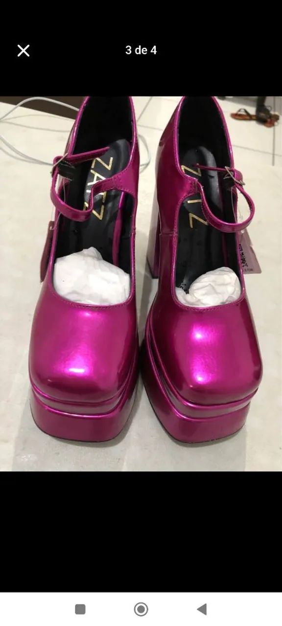 Sandália Plataforma Pink Zatz - Foto 4
