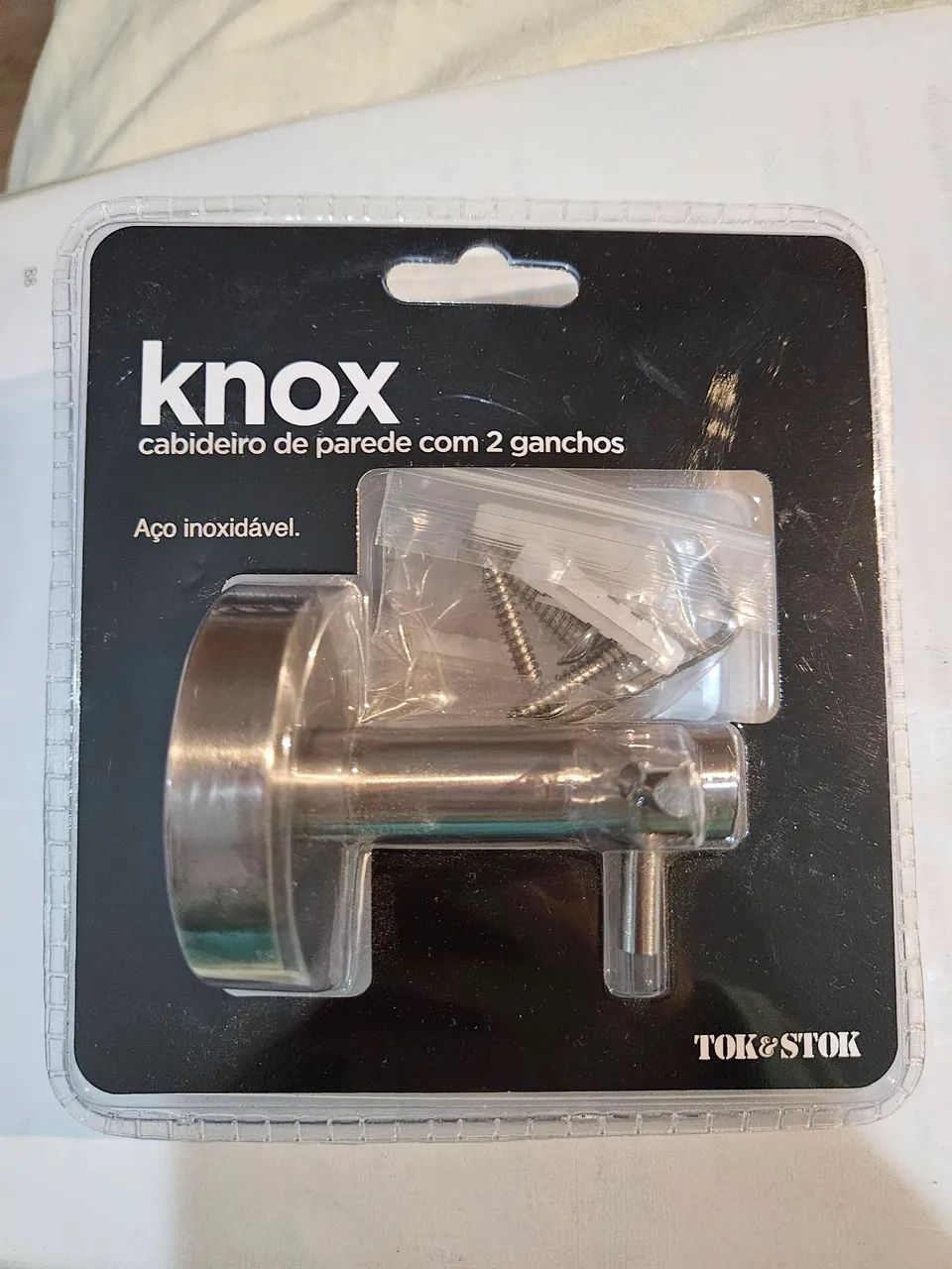 Cabide Duplo de Aço Inox para Banheiro Tok&Stok - NOVO - Foto 4