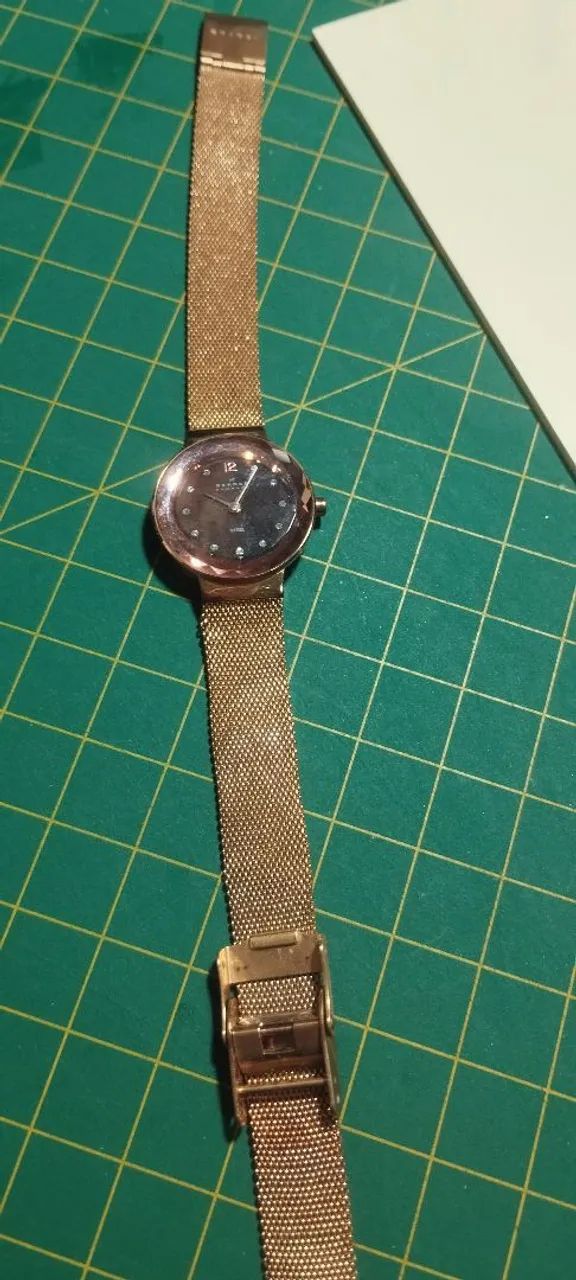 Relógio Skagen leonora Dourado Feminino - Foto 3