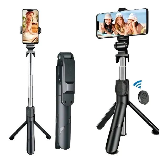 Tripé Celular Bastão Selfie Bluetooth 2x1 B-max Bmg-35 Preto