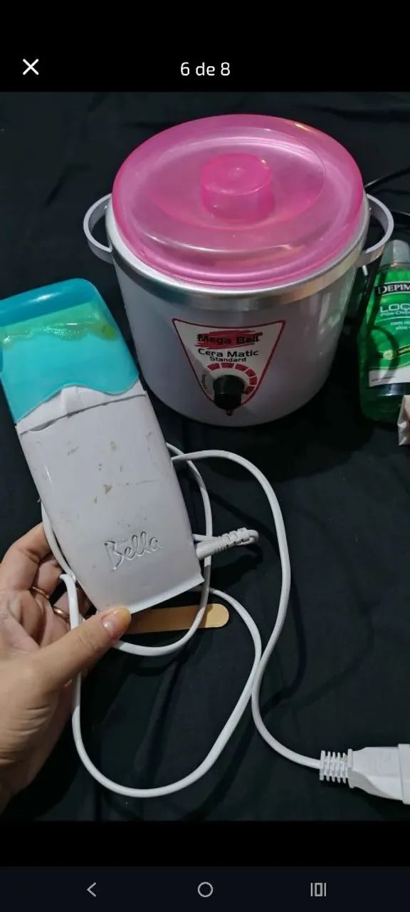 Panela aquecedora de cera e aquecedor de cera rolon + material pra depilação com cera quen - Foto 6