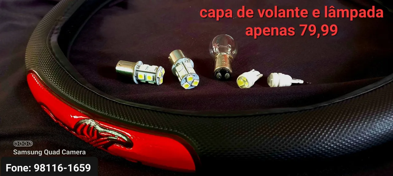Capa de volante e lâmpadas