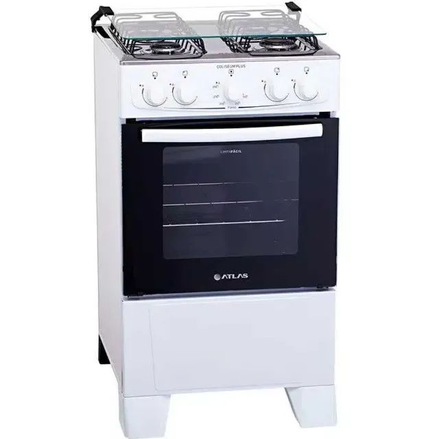 Fogão Atlas Coliseum Plus 4 Bocas Acendimento Manual Mesa de Inox Forno 50L - Foto 2