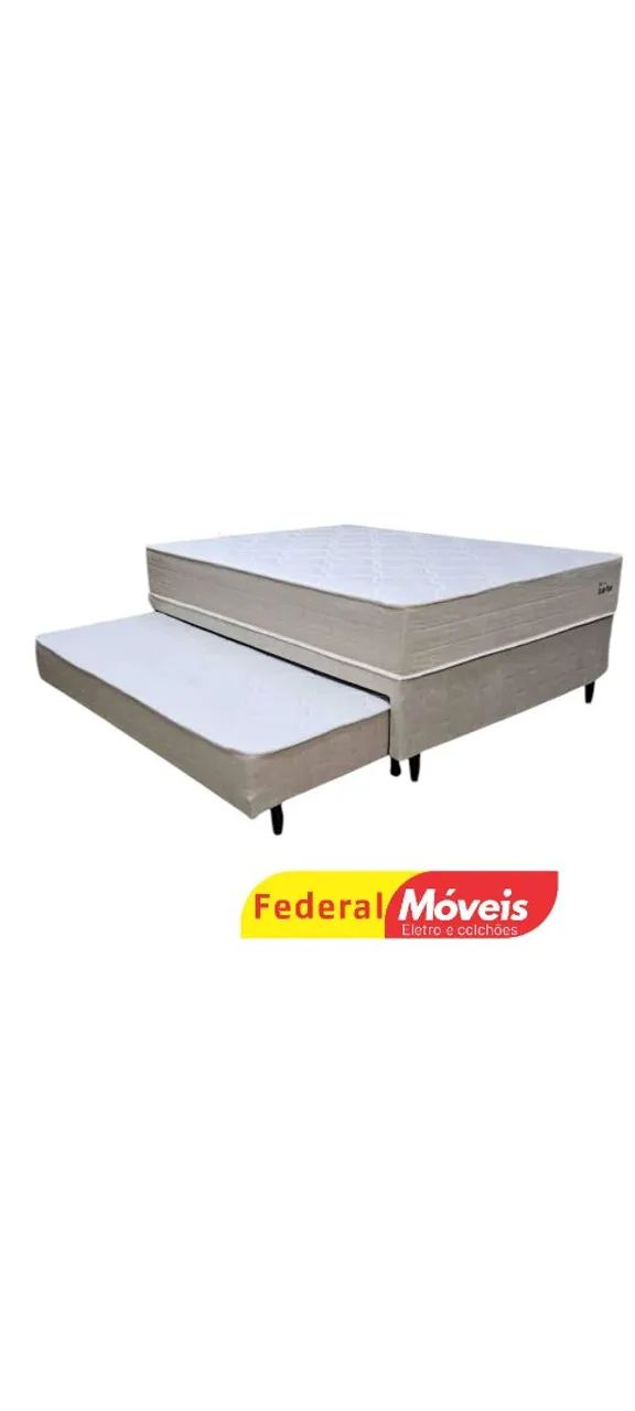 Cama Box Casal com Auxiliar e Colchão 1,38m Nova - Entregamos  - Foto 2