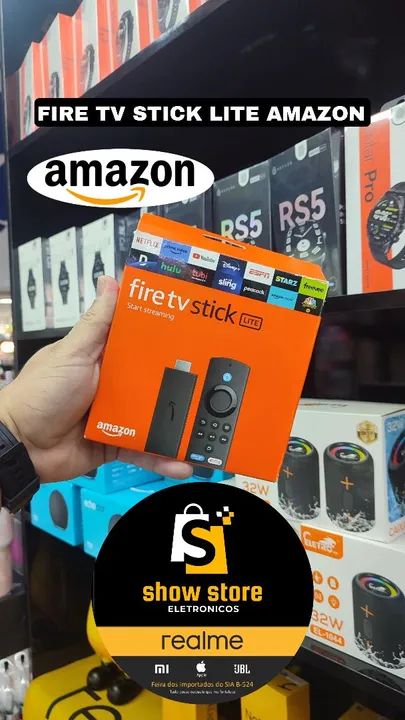 Fire tv stick lite Amazon com 01 mês uni grátis  entrega grátis 