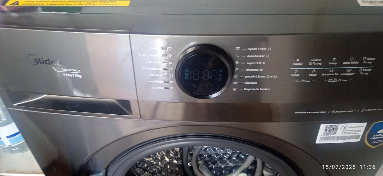 Lavadora e Secadora Midea 11kg/7kg - Inverter Quattro