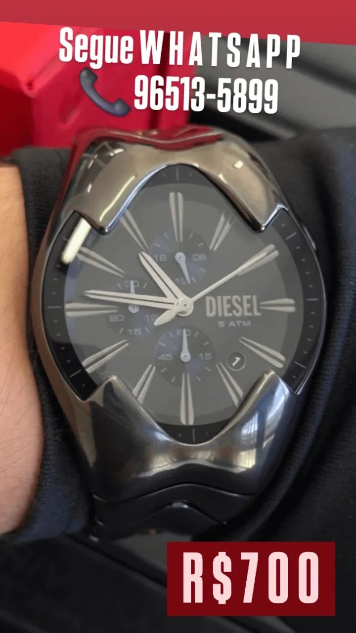 Relógio DIESEL MERCURIAL 5ATM ALL BLACK MULTIFUNCIONAL  - Foto 4