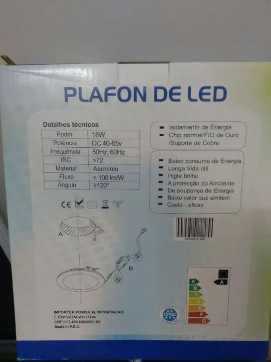 LAMPADA DE LED EMBUTIR 18W - Foto 2