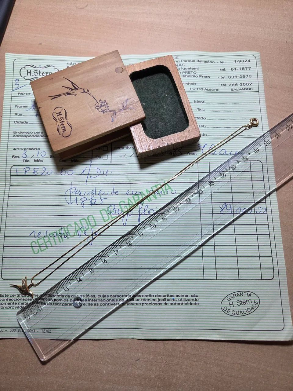 Colar e Pingente H.Stern Beija-flor Vintage com caixa de madeira e certificado original - Foto 5
