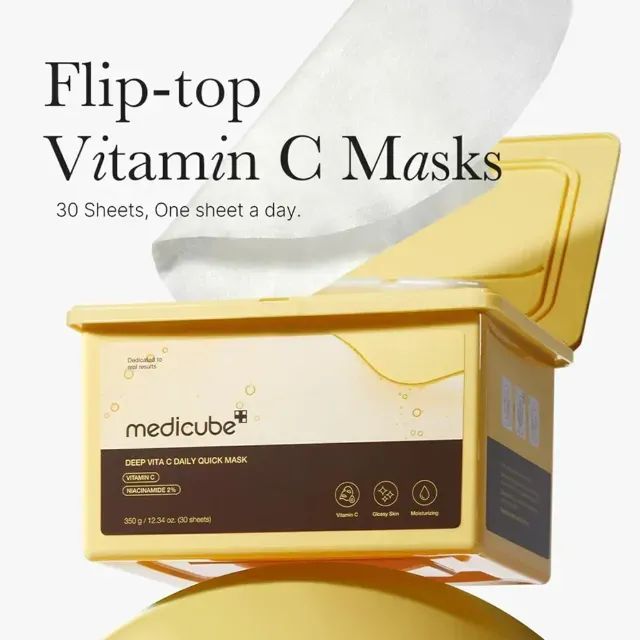 Máscaras faciais Medicube Deep Vita C Daily Quick - 30 folhas - Foto 5