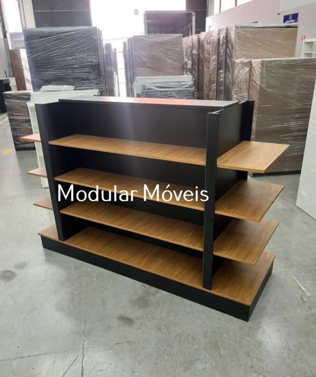 Gôndola Amadeirado com Preto - MDF - Foto 2