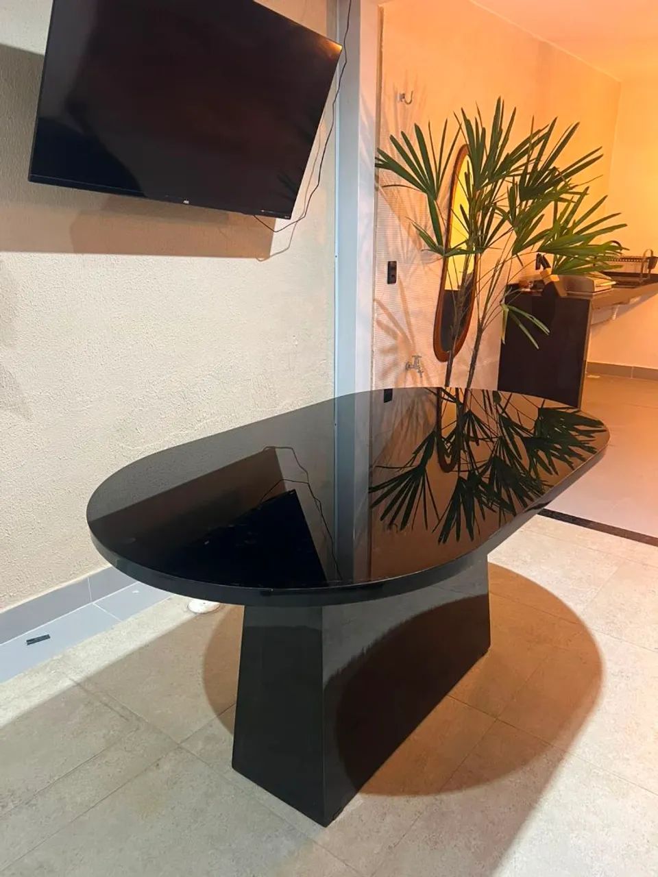 Mesa de Jantar Luxo com Vidro Laqueado 4mm  - Foto 3