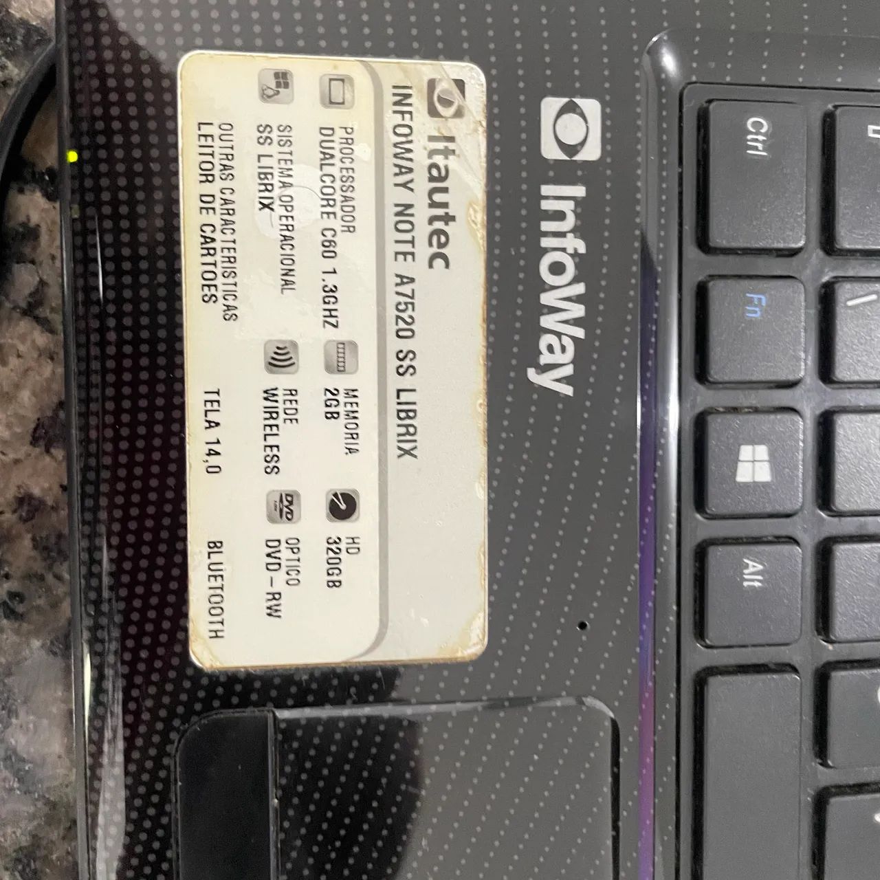 Notebook Itautec A7520 14? - 320GB HD - Funcionando - Leia o Anúncio - Foto 2