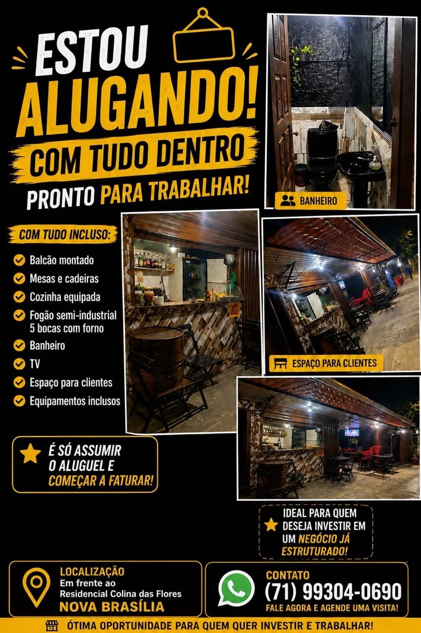 Alugo bar completo 