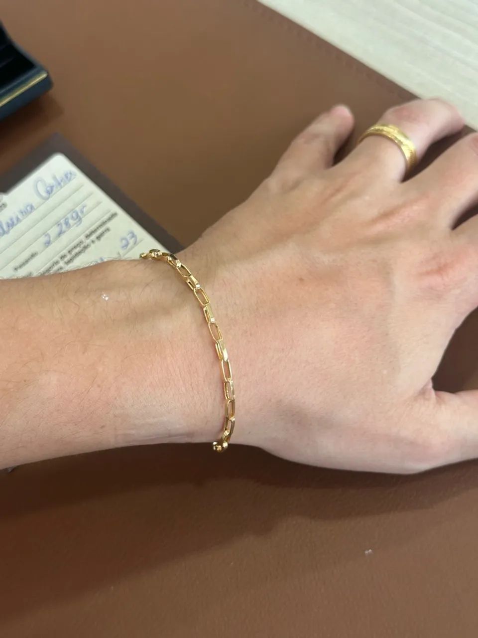Pulseira de ouro tijolinho  - Foto 2