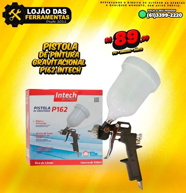Pistola de Pintura Gravitacional P162 Intech
