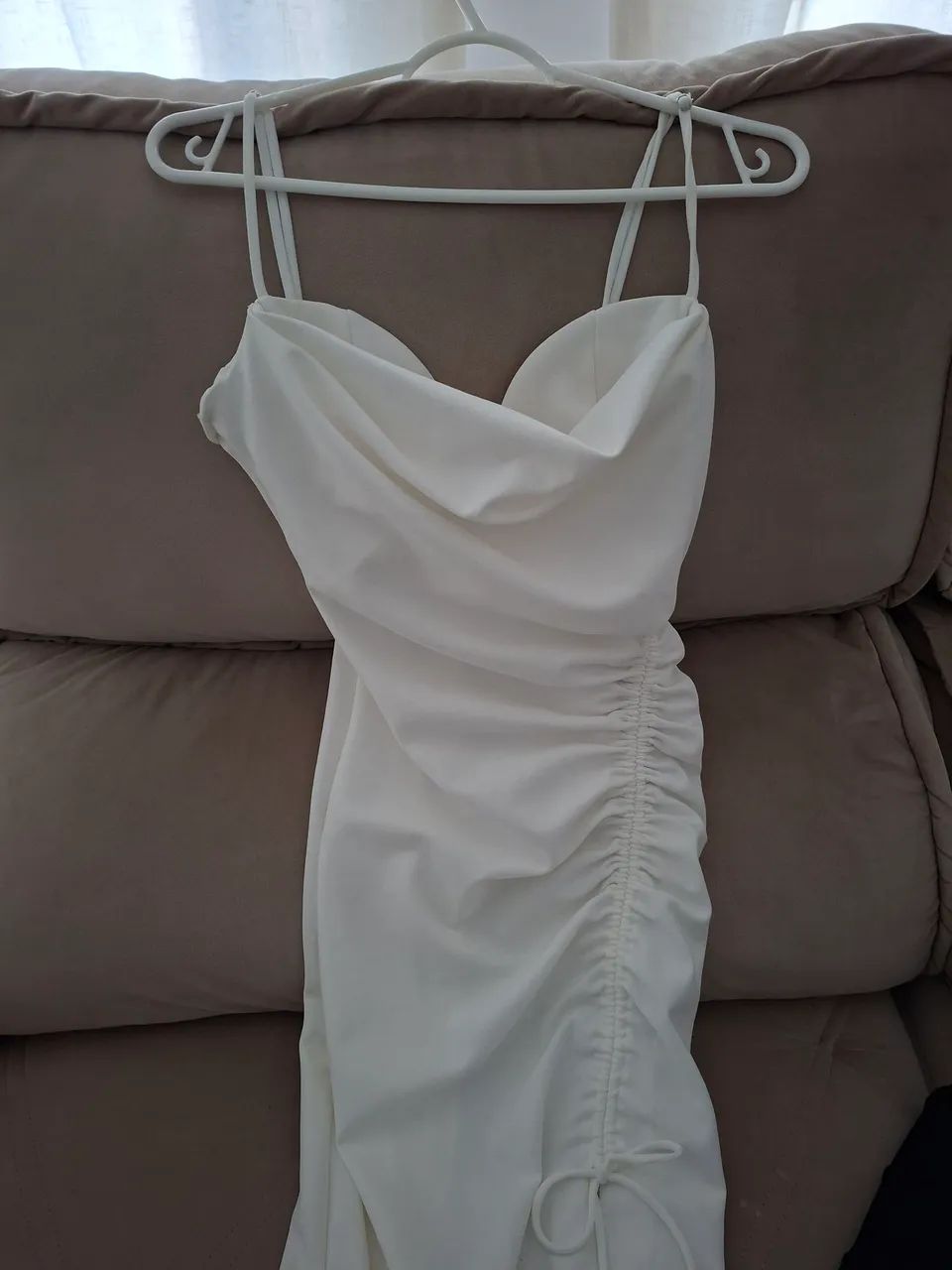 Vestido com fenda Zara branco - Foto 2