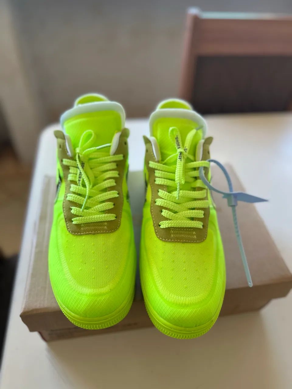 Tênis Nike Air Force 1 X Off White Volt  - Foto 3