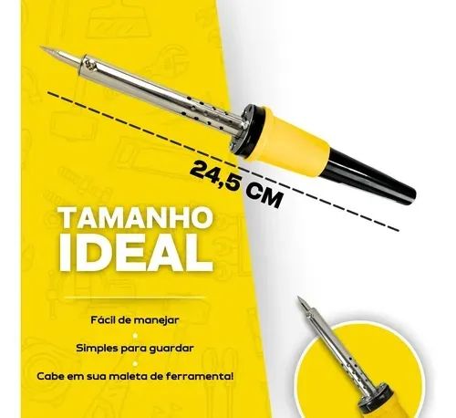 Ferro Para Soldagem 60w Profissional Elétrico 220v Ponta Fina Suporte Lápis - Foto 2